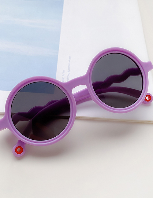 Fashion Light Purple Frame Round Children's Sunglasses