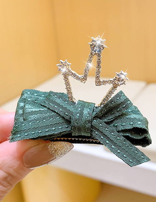 Fashion Turquoise Children's Hairpin With Bow Small Crown