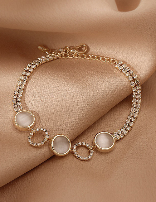 Fashion Gold Color Diamond Opal Bracelet