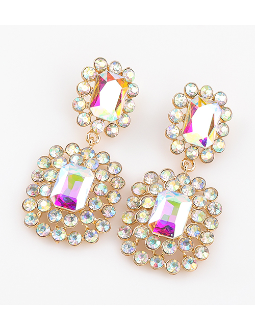 Fashion Ab Color Alloy Diamond And Rhinestone Geometric Earrings