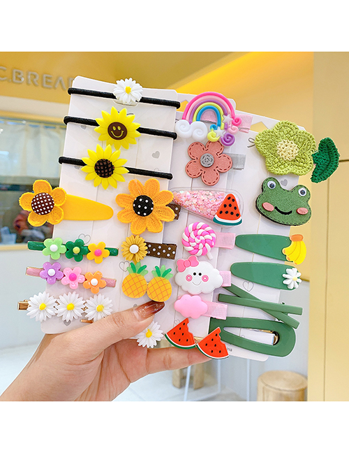 Fashion 24 Pieces Of Cute Frogs Children Cartoon Rainbow Hairpin