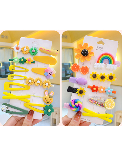 Fashion 23-piece Set Of Daisy Series Children Cartoon Rainbow Hairpin