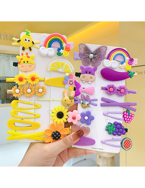 Fashion Pineapple Butterfly 28-piece Set Children Cartoon Rainbow Hairpin