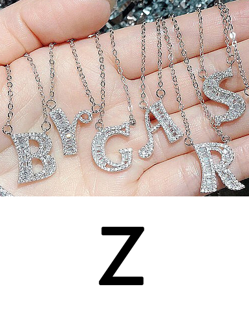 Fashion Z English Letter A-z Adjustable Necklace