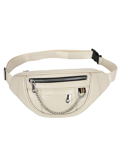 Fashion Creamy-white Chain Shoulder Multi-purpose Chest Bag