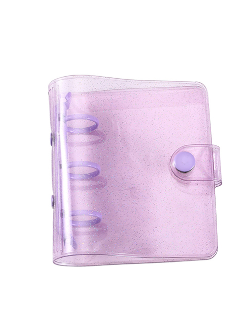 Fashion Glitter-purple Shell Pvc Three-hole Loose-leaf Transparent Hand Ledger