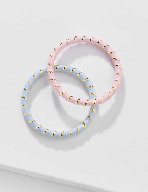 Fashion Pink Color Drip Ring Set
