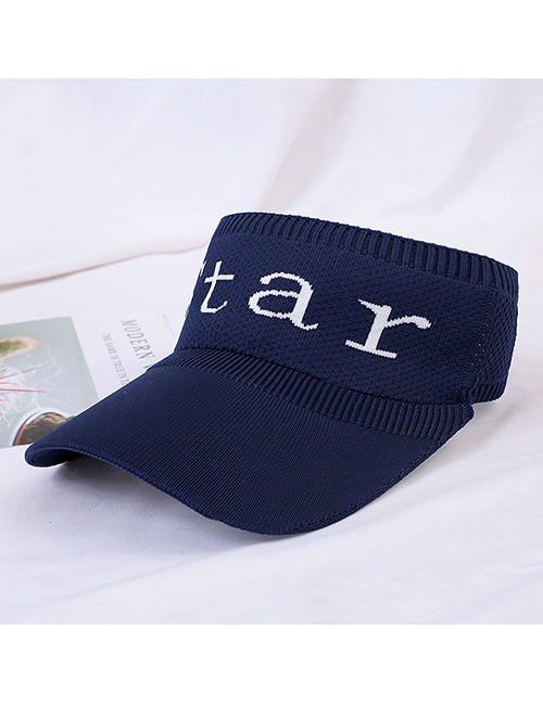 Fashion Star-navy Sun Hat With Large Letters And Sunscreen