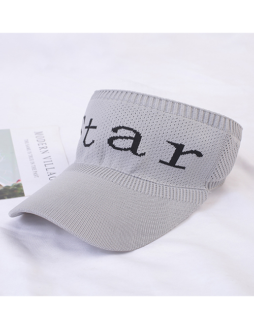 Fashion Star-gray Sun Hat With Big Letters And Sunscreen
