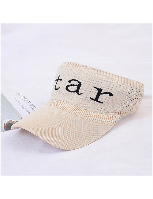 Fashion Star-beige Sun Hat With Big Letters And Sunscreen