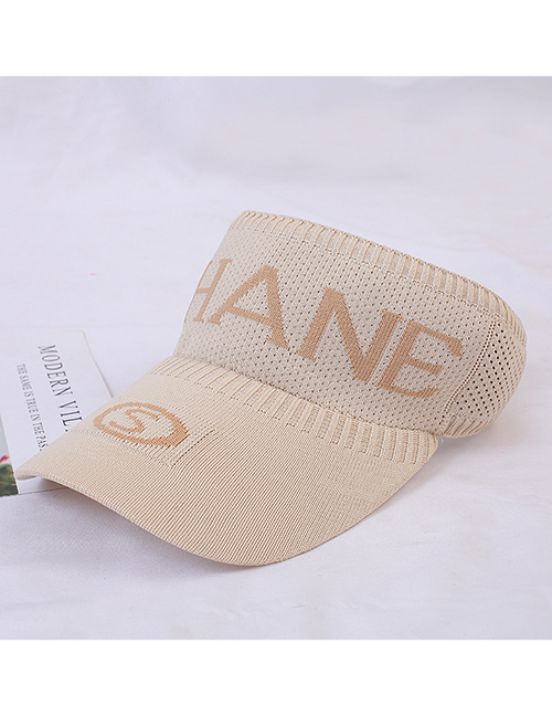Fashion Square Standard S-beige Sun Hat With Big Letters And Sunscreen