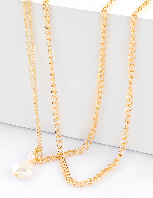 Fashion Golden Imitation Pearl Alloy Necklace