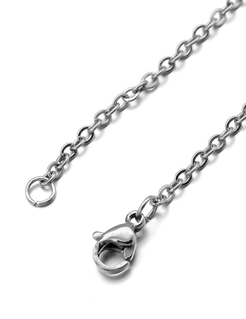 Fashion Steel Color 55cm (width 2mm) Stainless Steel O-chain Necklace