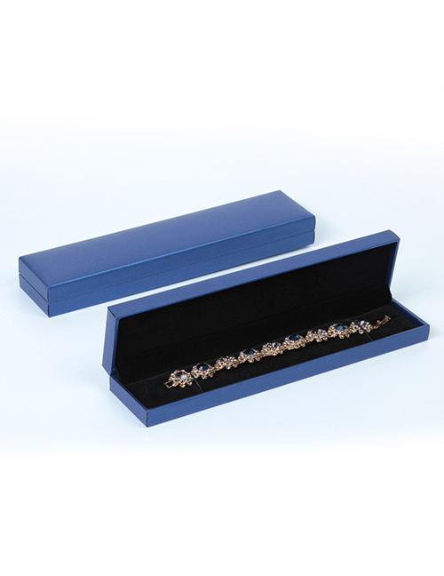 Fashion Royal Blue Bracelet Box Right Angle Filled Paper Ring Box Set