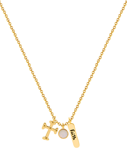 Fashion Cross Copper Love Letter Cross Necklace