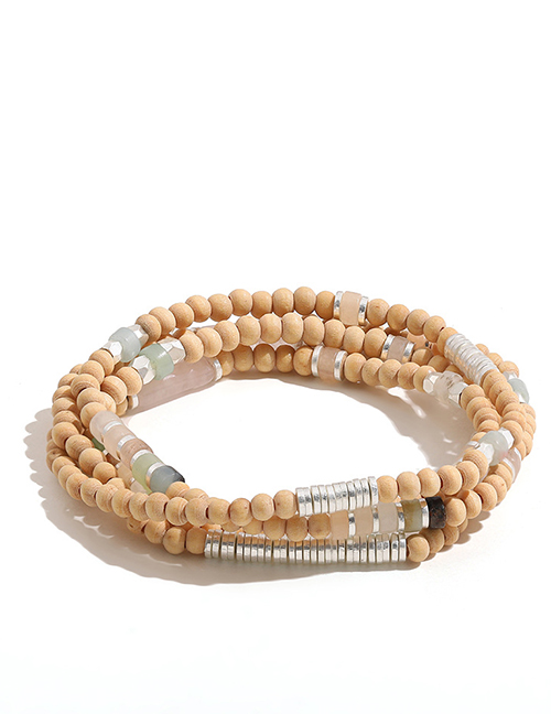 Fashion Style 6 Wooden Bead Woven Multilayer Bracelet