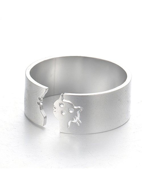 Fashion 3# Open Cartoon Cat Stainless Steel Ring