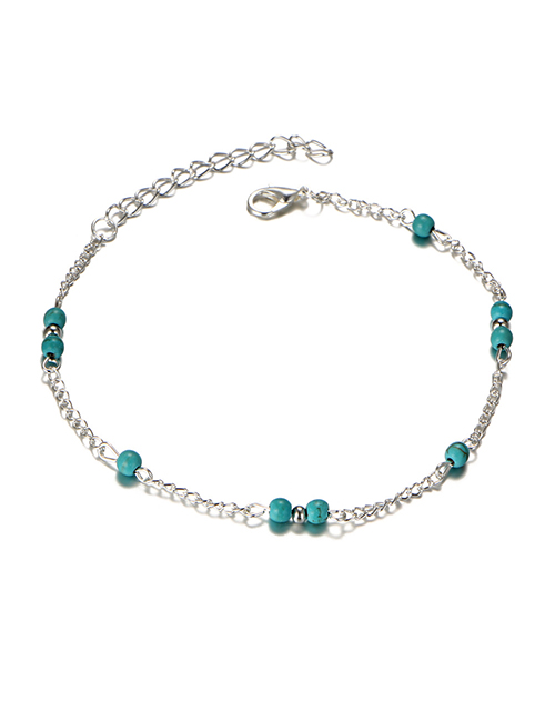 Fashion Blue Beaded Turquoise Anklet