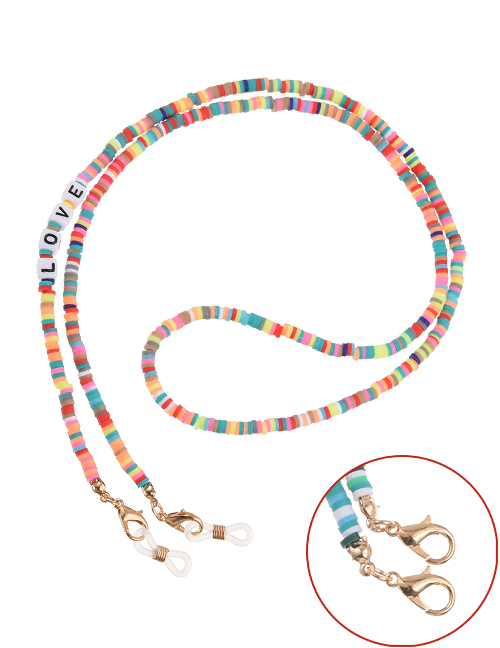 Fashion Color Letter Soft Ceramic Piece Mask Lanyard Glasses Chain Necklace Bracelet Multi-purpose Shape
