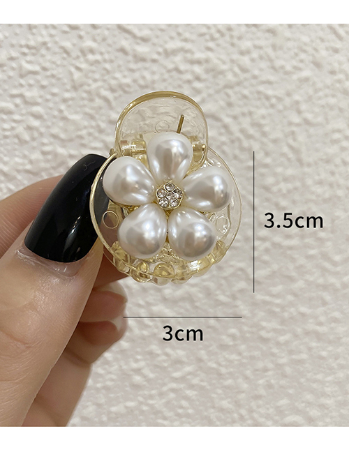 Fashion 2- A Small Flower White Resin Pearl Flower Catch Clip