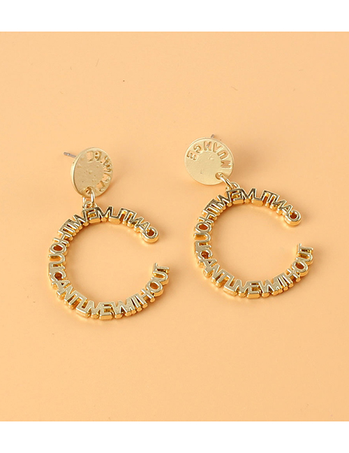 Fashion Golden Alloy Letter C-shaped Earrings