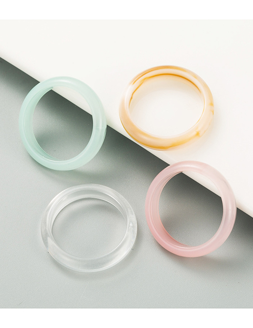 Fashion Mixed Color Suit Acrylic Resin Ring