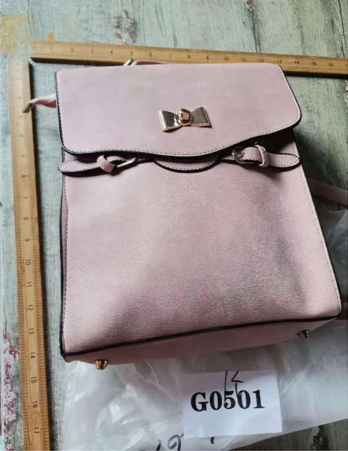 Fashion Pink Pu Bowknot Backpack