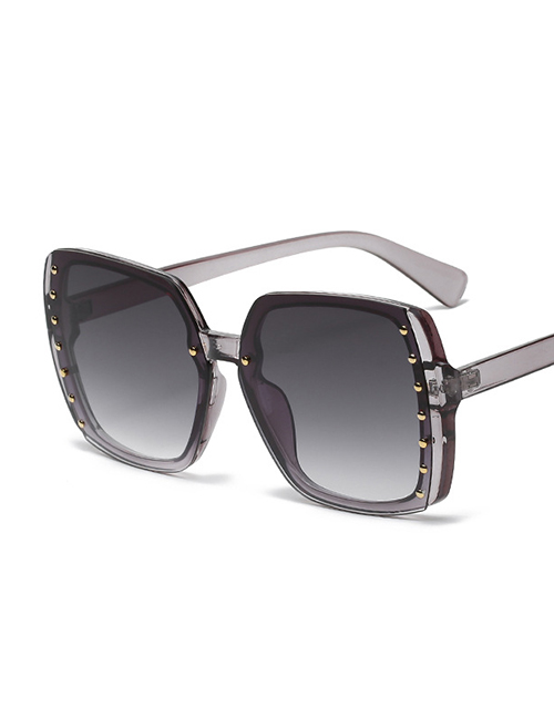 Fashion Through Gray Double Gray Square Candy-colored Sunglasses