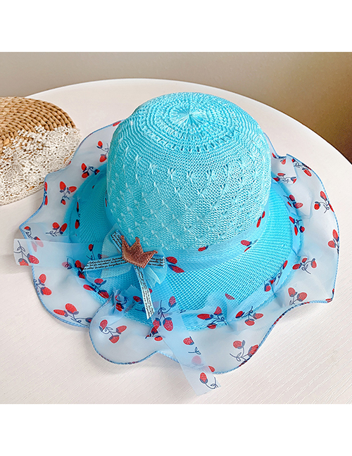 Fashion Blue Crown Children's Crown Print Sun Hat