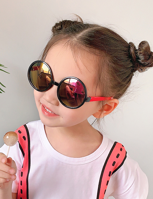 Fashion Black Children's Polarized Round Frame Sunglasses