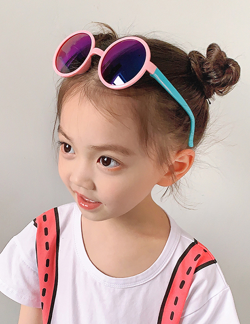 Fashion Pink Children's Polarized Round Frame Sunglasses