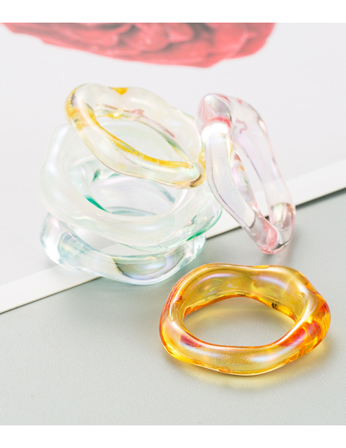 Fashion Mixed Color Suit Transparent Resin Color Ring