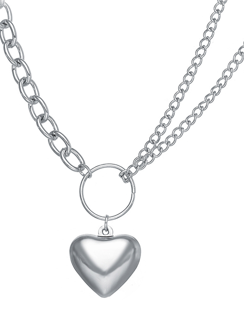 Fashion Silver Color Heart-shaped Letter Chain Necklace