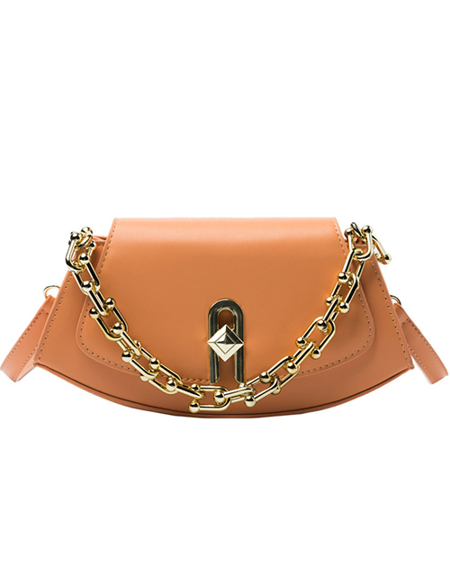Fashion Orange Acrylic Thick Chain Portable Messenger Bag