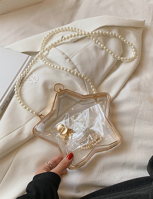 Fashion White Transparent Acrylic Pearl Crossbody Bag