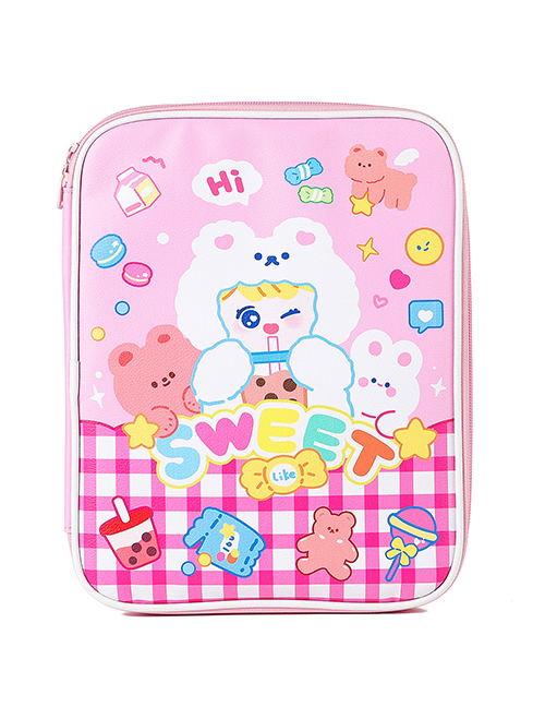 Fashion Pink (suitable For 9.7-11 Inches) Cartoon Flat Double Zipper 11 Inch Protective Bag