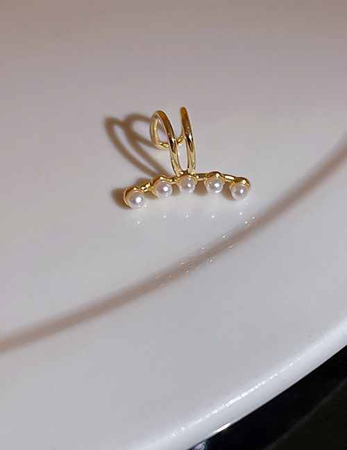 Fashion Gold Color Pearl Ear Bone Clip Single