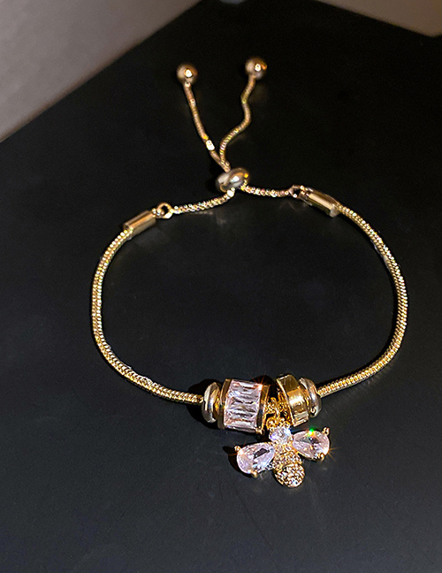 Fashion Gold Color Bee Diamond Zircon Bracelet