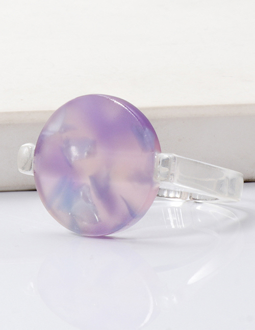 Fashion Purple Colorful Acrylic Ring