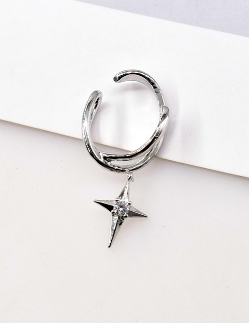 Fashion Silver Color Starburst Without Pierced Ears