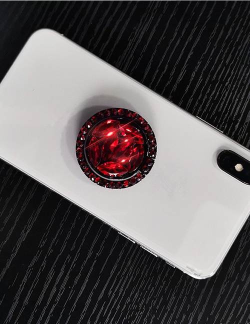 Fashion Rhinestone Ring-red Diamond-encrusted Alloy Rhinestone Mobile Phone Holder
