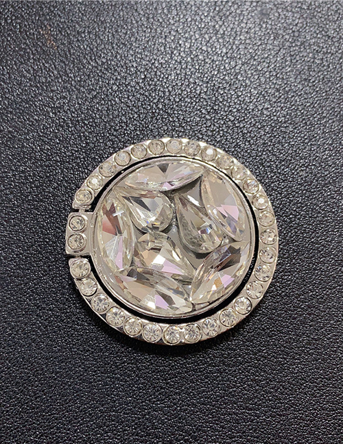 Fashion Rhinestone Ring-silver Color Diamond-encrusted Alloy Rhinestone Mobile Phone Holder