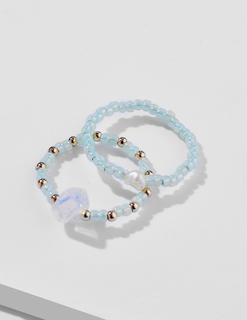 Fashion Beaded Rice Beads Beaded Ring Set