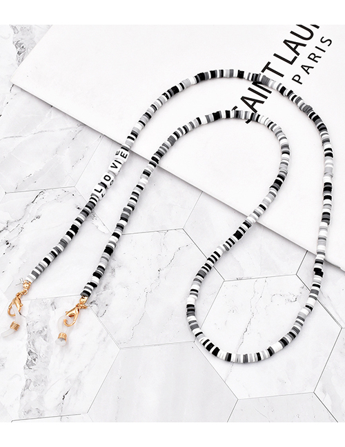 Fashion Black And White Rainbow Soft Terracotta Love Letter Glasses Chain