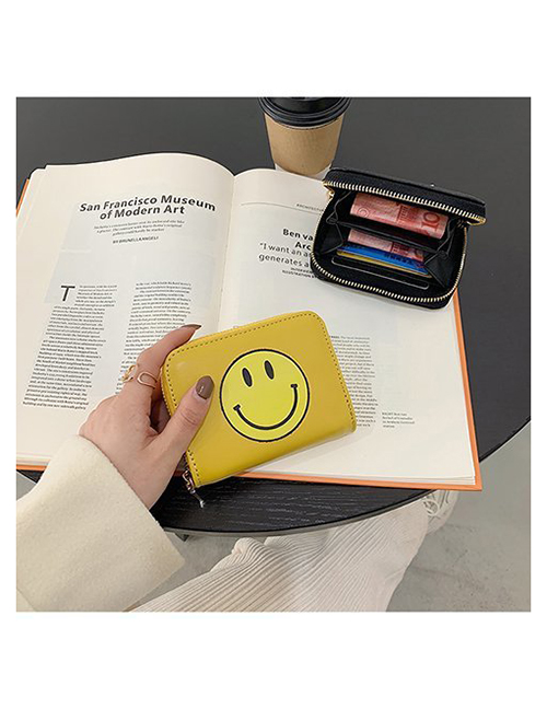 Fashion Yellow Wallet Zipper Short Smiley Wallet