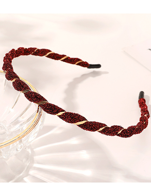 Fashion Bright Silk Yarn-wine Red Shiny Silk Yarn Fine Metal Headband