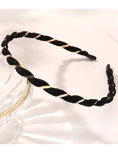 Fashion Bright Silk Yarn-black Shiny Silk Yarn Fine Metal Headband