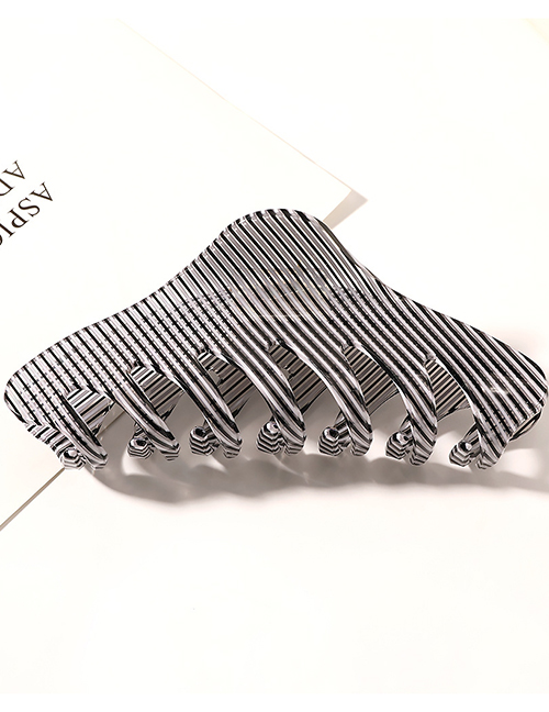Fashion Striped Black And White Acrylic Hair Clip