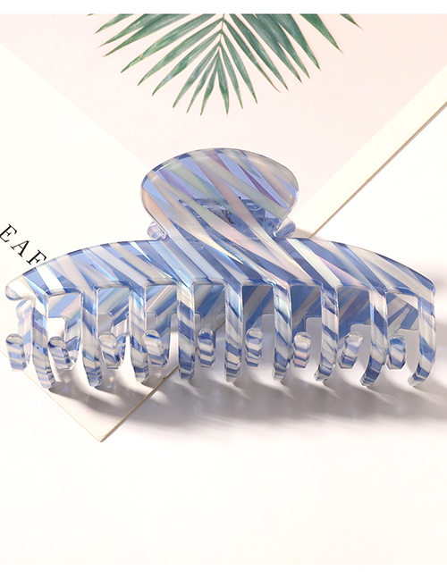 Fashion Striped Blue Acetate Keel Hair Clip