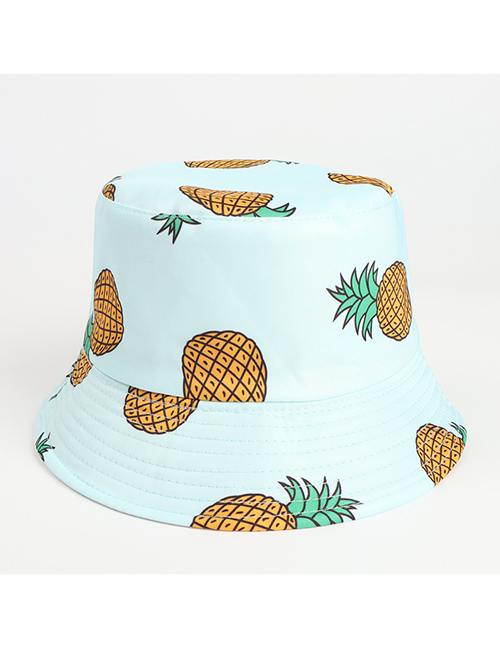 Fashion Pineapple Blue Fruit Cashew Flower Print Fisherman Hat